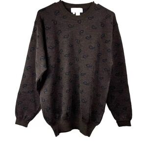 Vintage 80s 90s Tricots St. Raphael Size Medium 100% Wool Sweater Paisley